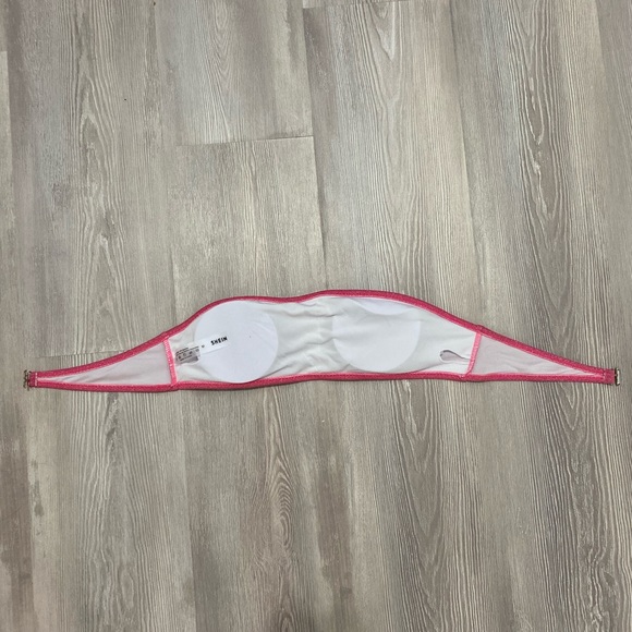 NWOT shein medium pink sparkly bandeau bikini top - Picture 2 of 5